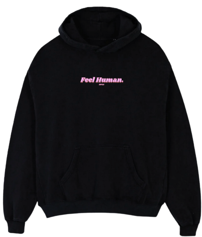 Black "Feel Human" hoodie
